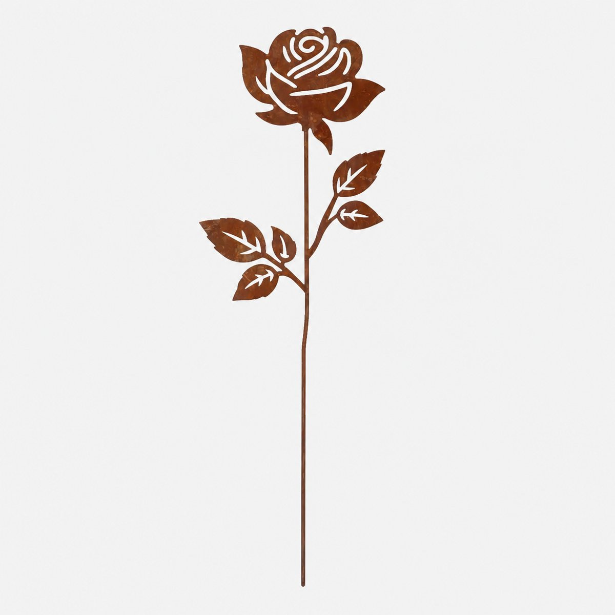 Esschert Design Corten stalen roos decoratieve tuinsteker, Hoogte: 35 cm