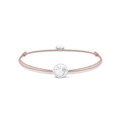 Armband THOMAS SABO "Little Secret WISHES COME TRUE", rosa (silberfarben, beige, weiß, weiß), Armbänder, Damen, Nylon Silber 925 (recycelt), Nylon, Silber 925 (recycelt), Armband, mit Zirkonia