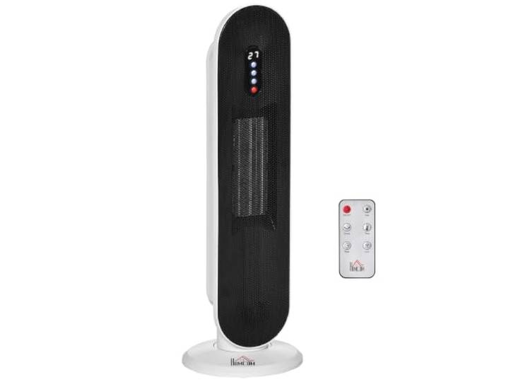 HOMCOM Heizgerät Heizlüfter 2000W Keramik Weiß+Schwarz 21 x 21 x 63,5 cm