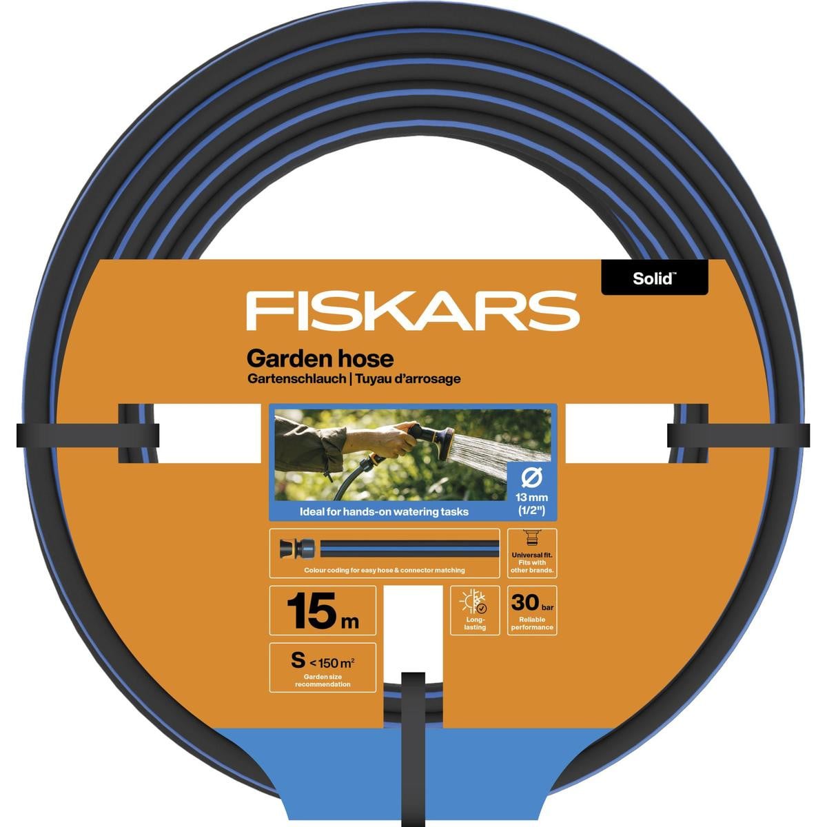 Fiskars Solid Tuinslang, 13 mm (1/2 inch), 15 meter