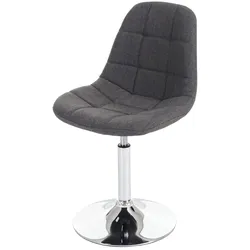 Chefgastro 2er-Set Esszimmerstuhl | HxBxT 84x47x50cm | Sitzhöhe 46cm | Chrom | Textil Hellgrau | Stuhl Drehstuhl