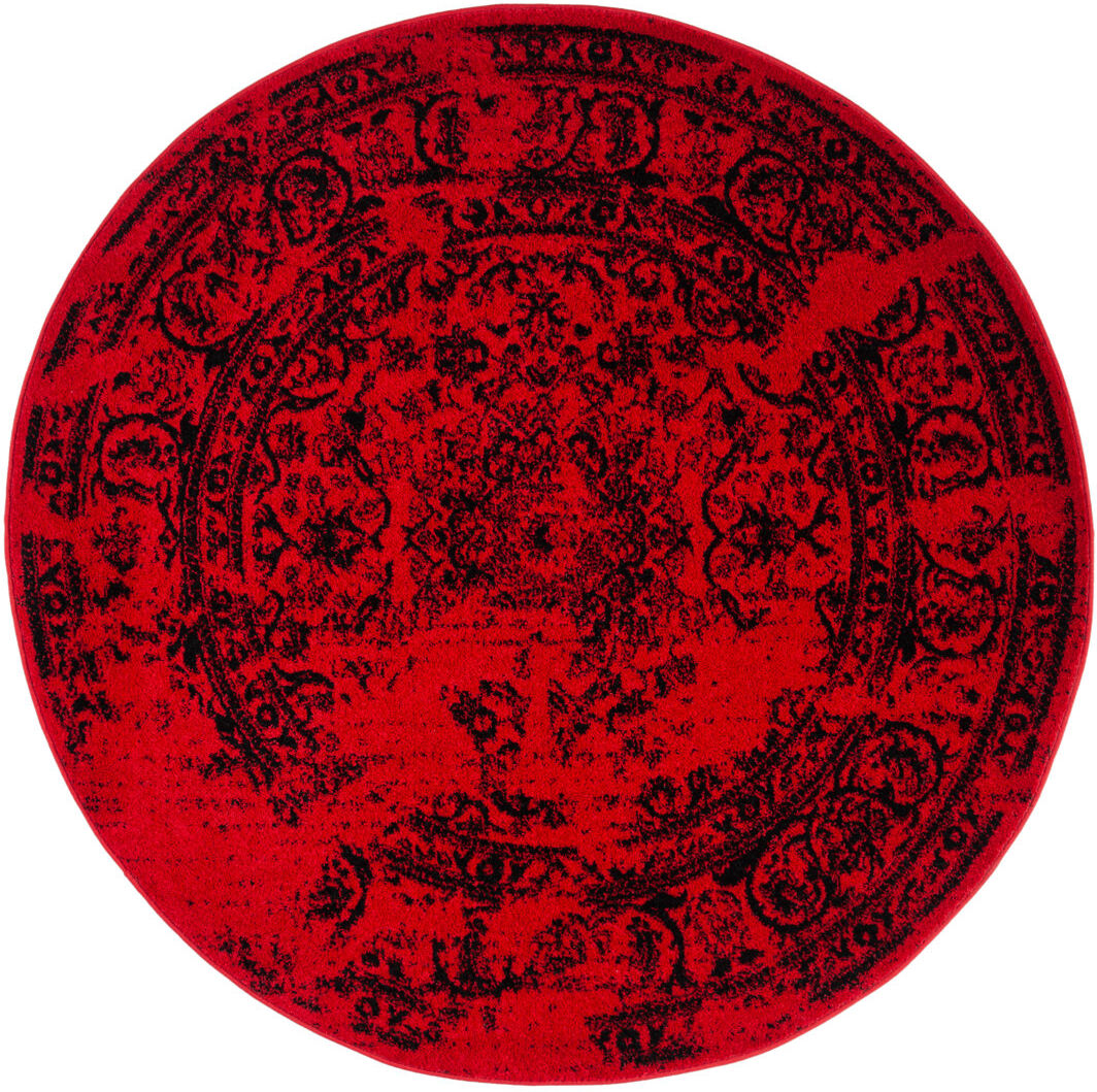 Latitude Vive Stromsburg Rectangle Damask Area Rug Red/Black Round 183 X 183 cm