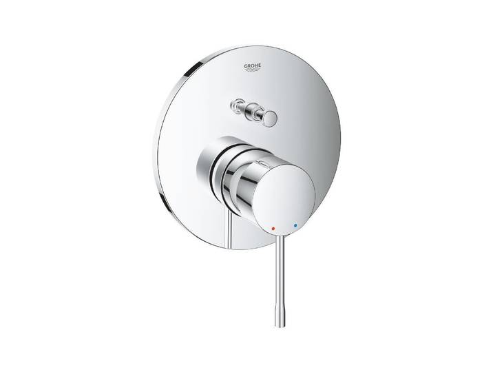 Badarmatur GROHE Essence Einhand Wannenbatterie , silber (silberfarben), B:18cm H:24,3cm, Messing, Armaturen, Badarmatur
