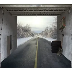 Scheurich Garagentorplane Winter Road, für Schwing- und Sektionaltore