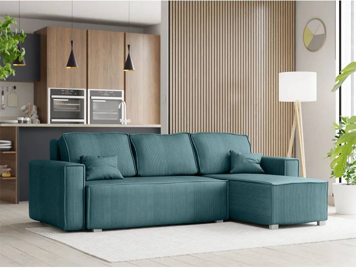 ANGEBOT Petrol Ecksofa SMART COSARO, beidseitig + 2 Kissen GRATIS II. Wahl