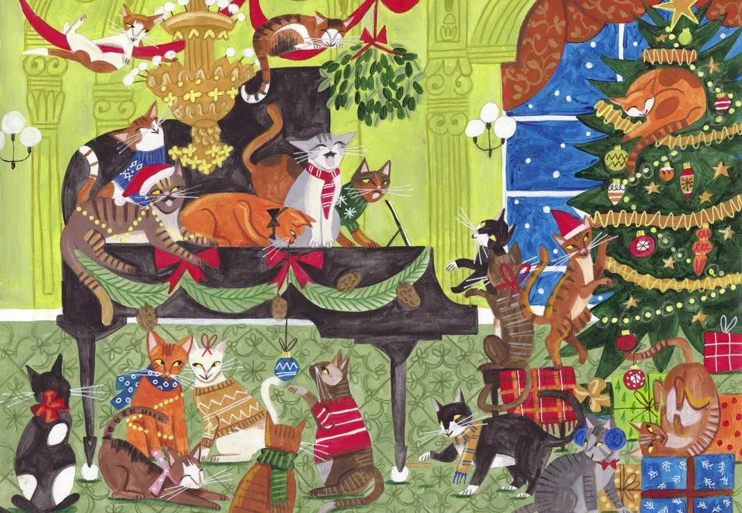 Pieces & Peace Puzzel Katten op de piano - 1000 stukjes
