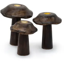 Set of 3 Flat Incense Cone Mushrooms (13cm 12cm 11cm)
