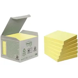 Post-it Recycling Haftnotizen 76 x 76 mm Gelb 6 Stück à 100 Blatt