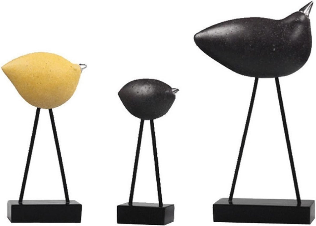 Decoratieve Vogel Sculptuur Bruin - Hars Beeldje voor Tafeldecoratie