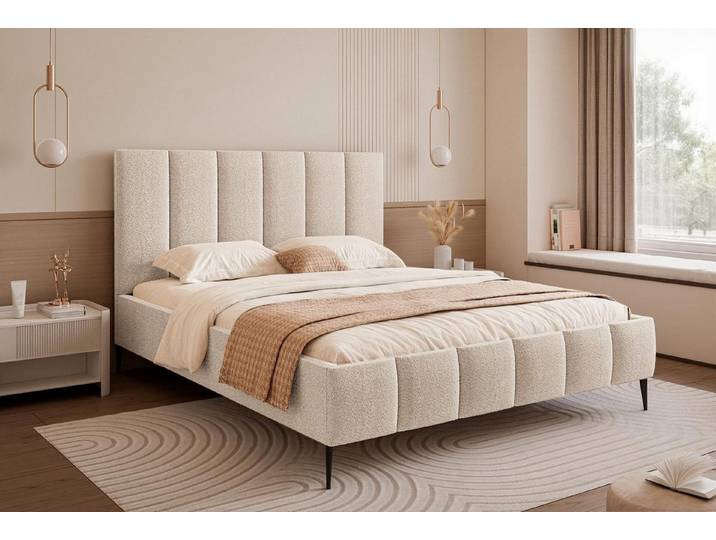 Compleo Polsterbett auf hohen Füßen, Designer bett, Klassisches Design, Viele Farben und Größen zur Auswahl