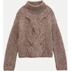 Zopfstrickpullover 1543-Dark Brown_Multi_01 XS