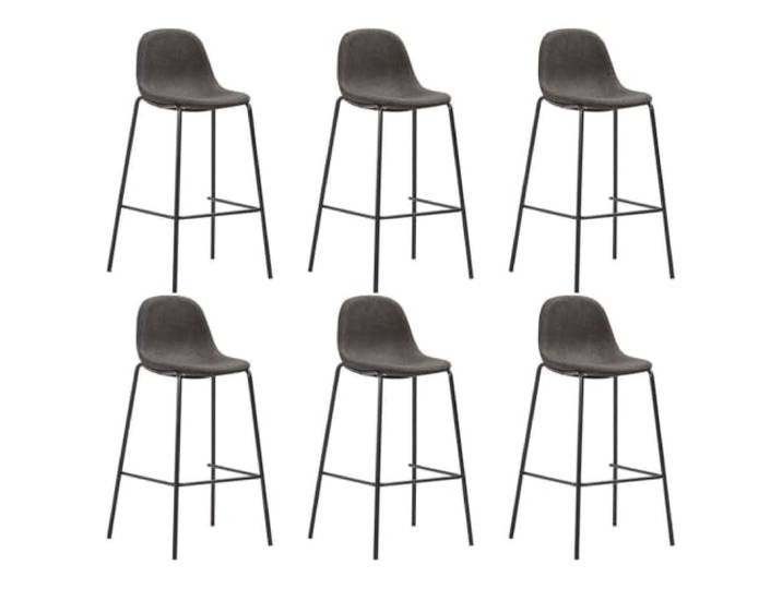 NLQMSU Barstühle, 6 Stück, dunkelgrau, Stoff mit Fußstütze Pulverbeschichteter Metallrahmen, gepolsterte Sitzfläche und Rückenlehne, maximale Belastung 110 kg pro Sitz, modernes Design