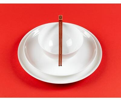 Red Vanilla Coupe Dinner Plates (Set of 4)