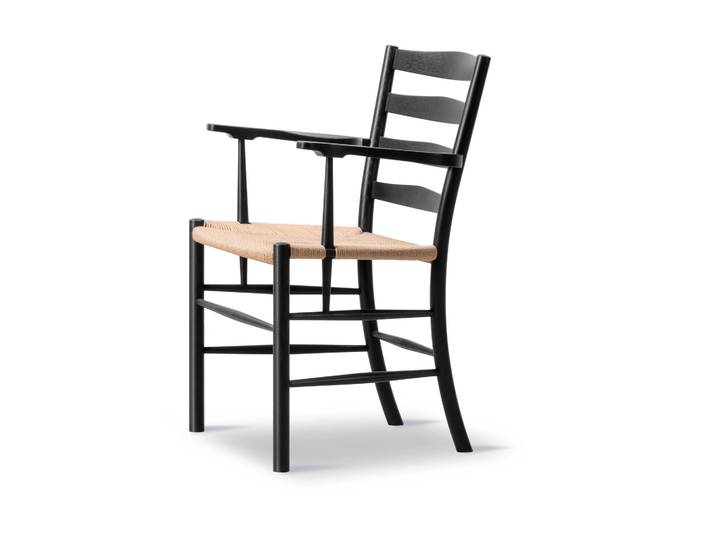 Fredericia Furniture Fauteuil Klint Tressé naturel-chêne noirci