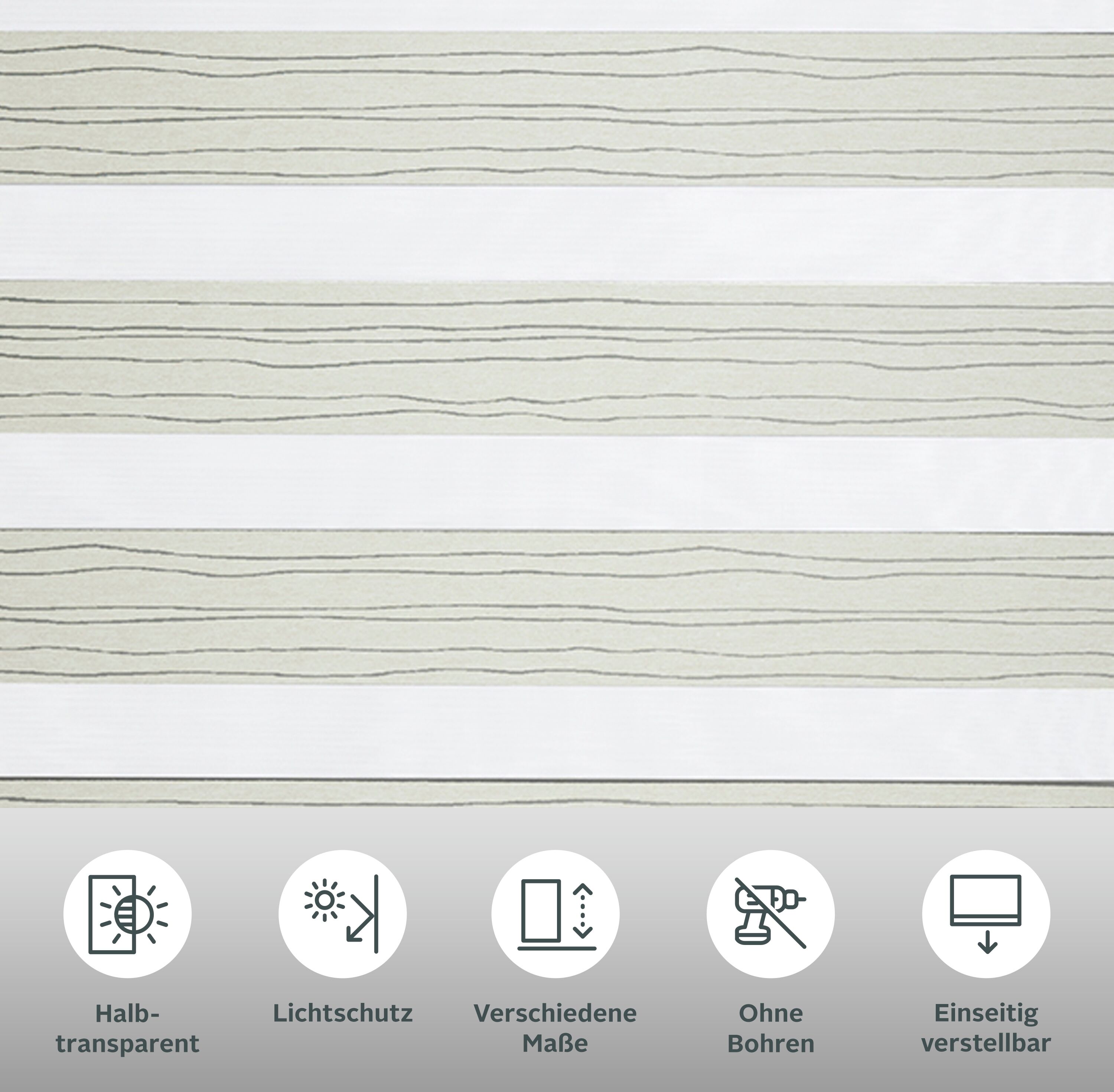 Doppelrollo OTTO HOME "PAGELLA" Gr. 11, grau (hellgrau), B:120cm H:150cm, Polyester, Rollos, mit eingewebten Chenillefäden - sehr beliebt
