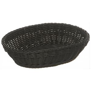 APS Brotkorb Profi Line 50802, geflochten, aus Kunststoff, 25 x 18 x 6,5 cm, oval, schwarz