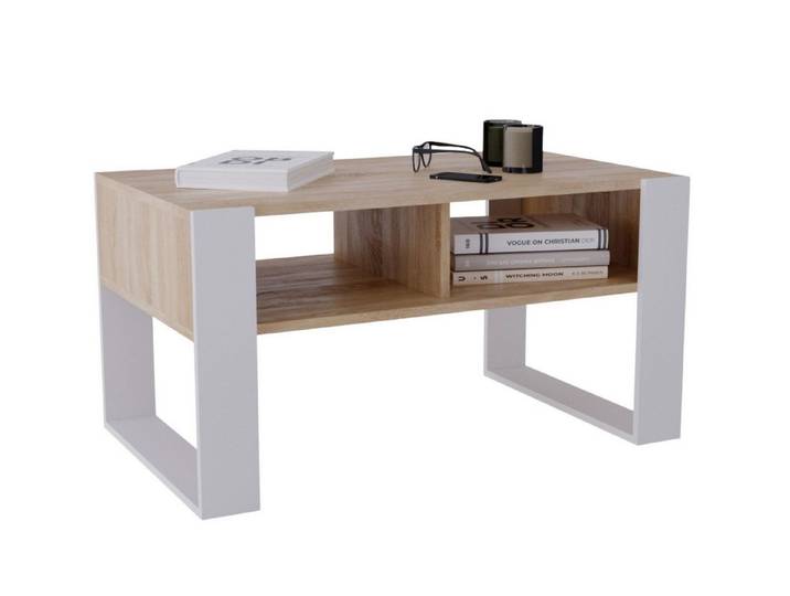CraftPAK Couchtisch Wohnzimmer Tisch für Couch - mit zusätzlicher Ablagefläche, wohnzimmercouch couchtisch möbel Couch für Wohnzimmer Tisch