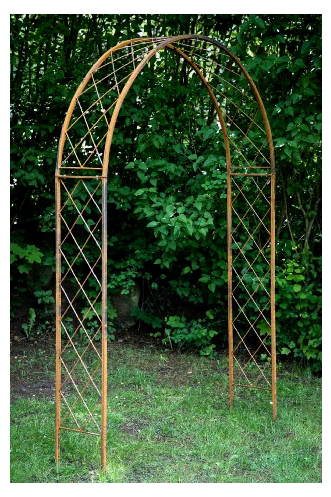 Rostiger Rosenbogen aus Metall, B:150cm / H:230cm / Tiefe 34cm