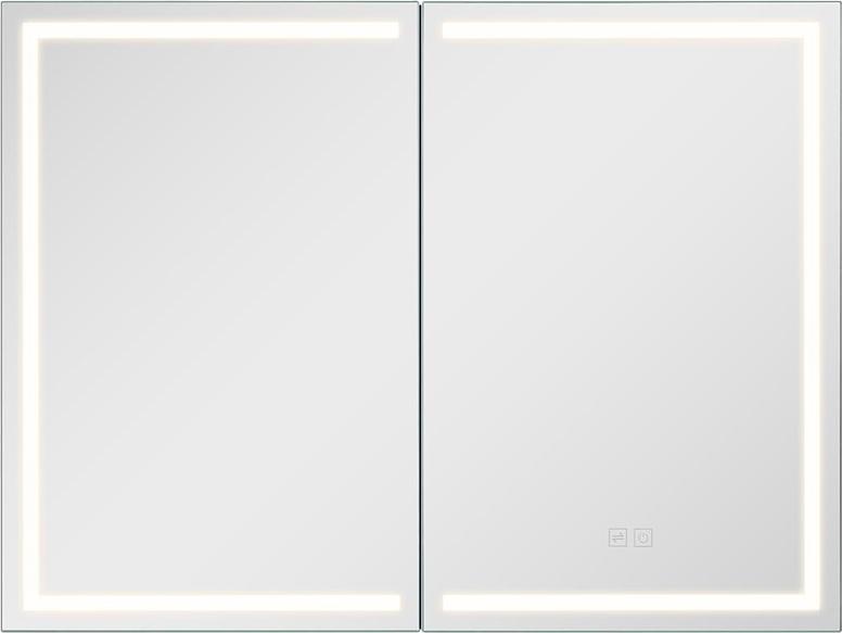 Beleuchteter Medikamentenschrank mit HD-Spiegel, 3 Farben, 60 x 80 cm, zur Wandmontage