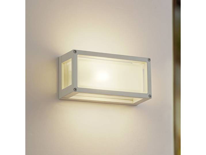 Aurelien applique d'extérieur 12,5 cm blanc IP54 - Lucande - Balcon - Moderne - Aluminium - Angulaire