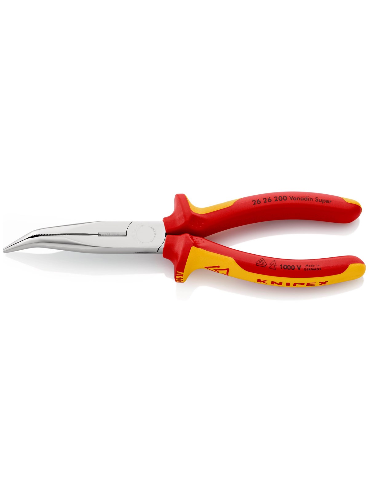 KNIPEX Flachrundzangen mit Schneide, (Storchschnabelzangen)