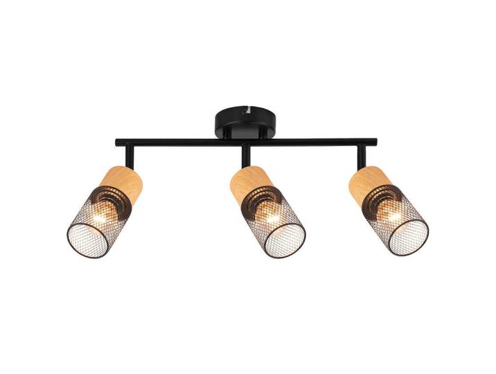 Nettlife Deckenstrahler Wilhelmshaven 3-flammig 38.3/9/23 cm, Schwarz, Metall, E14, 9x23x38.3 cm, Lampen & Leuchten, Innenbeleuchtung, Spots & Strahler, Wandstrahler