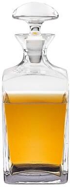 Badash Crystal Product "Andre Square European Mouth Blown 34 oz. Scotch or Whiskey Lead Free Crystal Decanter H10.5"""