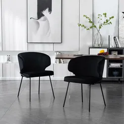 HOME DELUXE Esszimmerstuhl AMARA Samt - 5er Set Schwarz