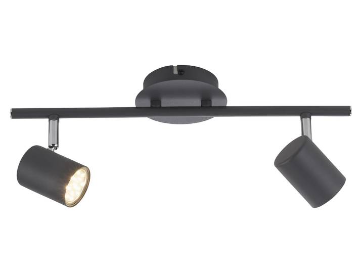 Plafonnier LED anthracite\, spots mobiles\, H 16 cm