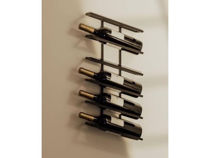 Metallbude Weinregal VINIA - Schwarz - Minimalistisches Weinregal aus Metall mit Wandmontage - 6 Flaschen - Kratz-, Stoß- & Schlagfest - 27x9,5x62 cm