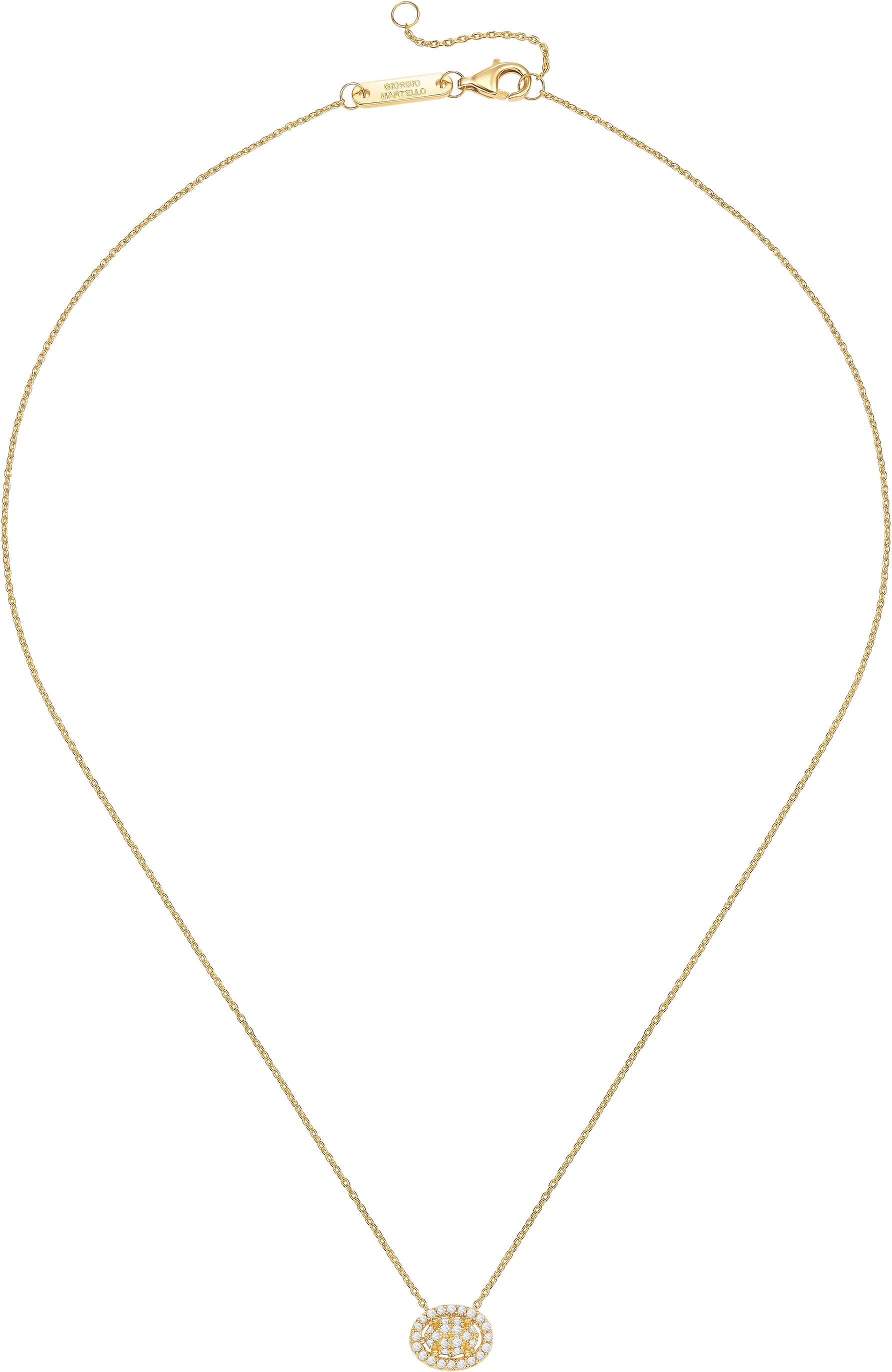 Kette mit Anhänger "Kette mit Lab Grown Brillanten, Silber 925", gold, GIORGIO MARTELLO MILANO, Halsketten, Damen, Silber 925 (Sterlingsilber), Kette mit Anhänger