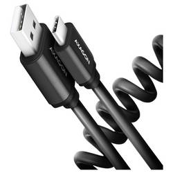 AXAGON USB-C® Kabel USB 2.0 USB-A Stecker, USB-C® Stecker 0.6 m Schwarz vergoldete Steckkontakte BUCM-AM10TB