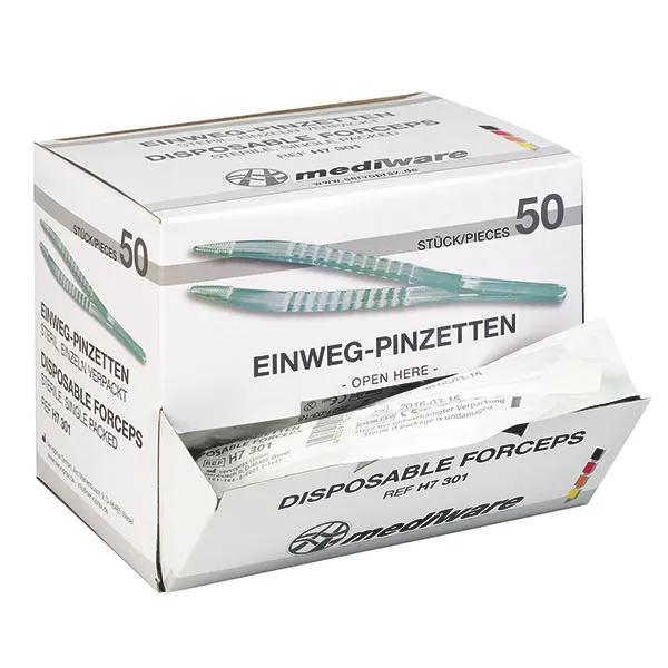 Servoprax GmbH Einmal Pinzetten Mediware,antomisch, Kunststoff klar, steril (50 Stück ) H7 301