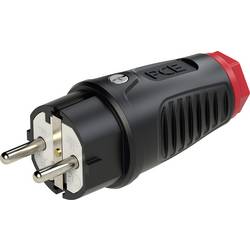 PCE 0511-sr Schutzkontaktstecker Gummi, Thermoplast 250 V Schwarz, Rot IP54