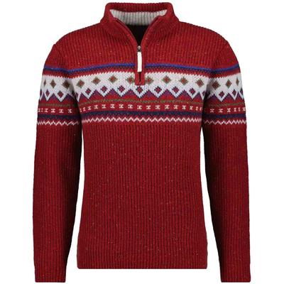 Rundhalspullover RAGMAN, Herren, Gr. 52, rot (rostrot, 063), Strick, 80% Wolle 20% Nylon, Pullover Rundhalspullover