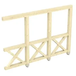 Skan Holz Andreaskreuz-Seitenwand für Terrassenüberdachung 350 cm, naturbelassen