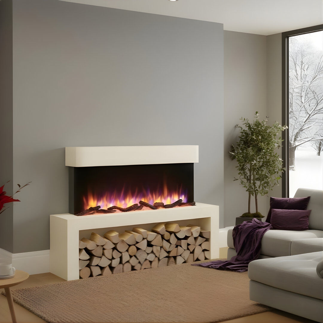 Carlton Castleton Fires & Fireplaces 120Cm W Electric Fire White 84cm H X 120cm W X 28cm D