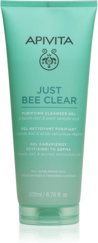 Apivita Just Bee Clear Purifying Cleanser Gel gel facial cleanser to treat acne 200 ml