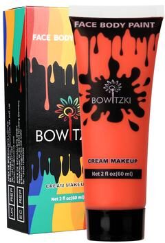 Rare Purchases Bowitzki Face And Body Paint 2oz Cream, 60ml Water Based Makeup For Face Painting, Special Effects Adults Children orange