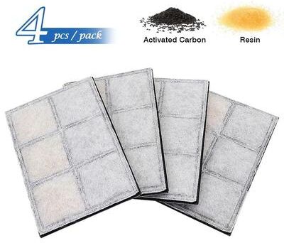 Inspired Finds Activated Carbon Replacement Filters For 1.8L Automatic Pet Water Fountain 4pcs