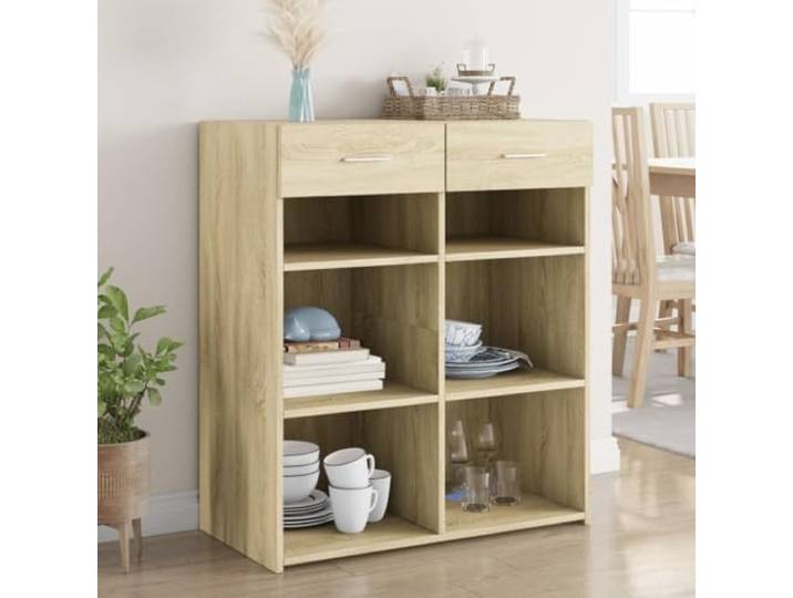 HEFZGDB Weißes Sideboard aus Holzwerkstoff mit Schubladen, klassisches Sideboard mit viel Stauraum, langlebiges für die Wohnungseinrichtung, praktisches mit einfacher Reinigung und Wird