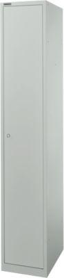 Schäfer Shop Select Garderobenschrank, 1 Abteil B 350 mm, 2 Fächer, Hutboden & Kleiderstange, abschließbar, lichtgrau/lichtgrau