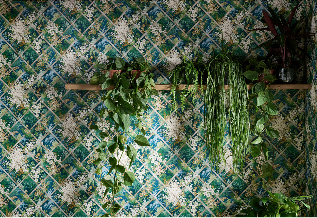 Clarke & Clarke Maymont Secret Garden 10.05m x 52cm Wallpaper Roll Seaglass