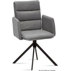ARMLEHNSTUHL (4er-Set) Dulci 52x92x60 Schwarz/Grau