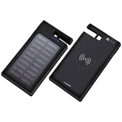 Blaupunkt Solar-Powerbank Mit Kabelloser Ladefunktion Und Saugnäpfen - 8000 Mah (8000 mAh), Powerbank, Schwarz