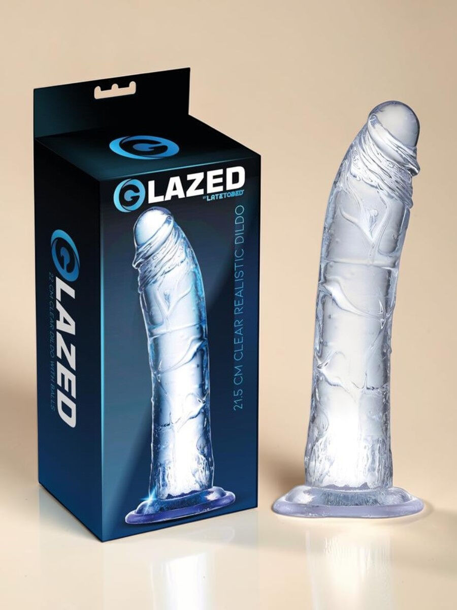 GLAZED Dildo réaliste flexible en matériau cristallin 21,5 cm
