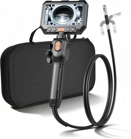 VEVOR Endoscoopcamera met 5 inch display, IP67 waterdichte inspectiecamera met beweegbare kop en 1,5 m kabel, zwart