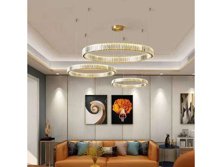 Français luxe cristal LED lustre chambre salon hôtel Villa télécommande suspension lampe créative Restaurant décor lumière