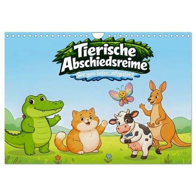 Tierische Abschiedsreime - See you later, alligator! (Wandkalender 2027 DIN A4 quer), CALVENDO Monatskalender