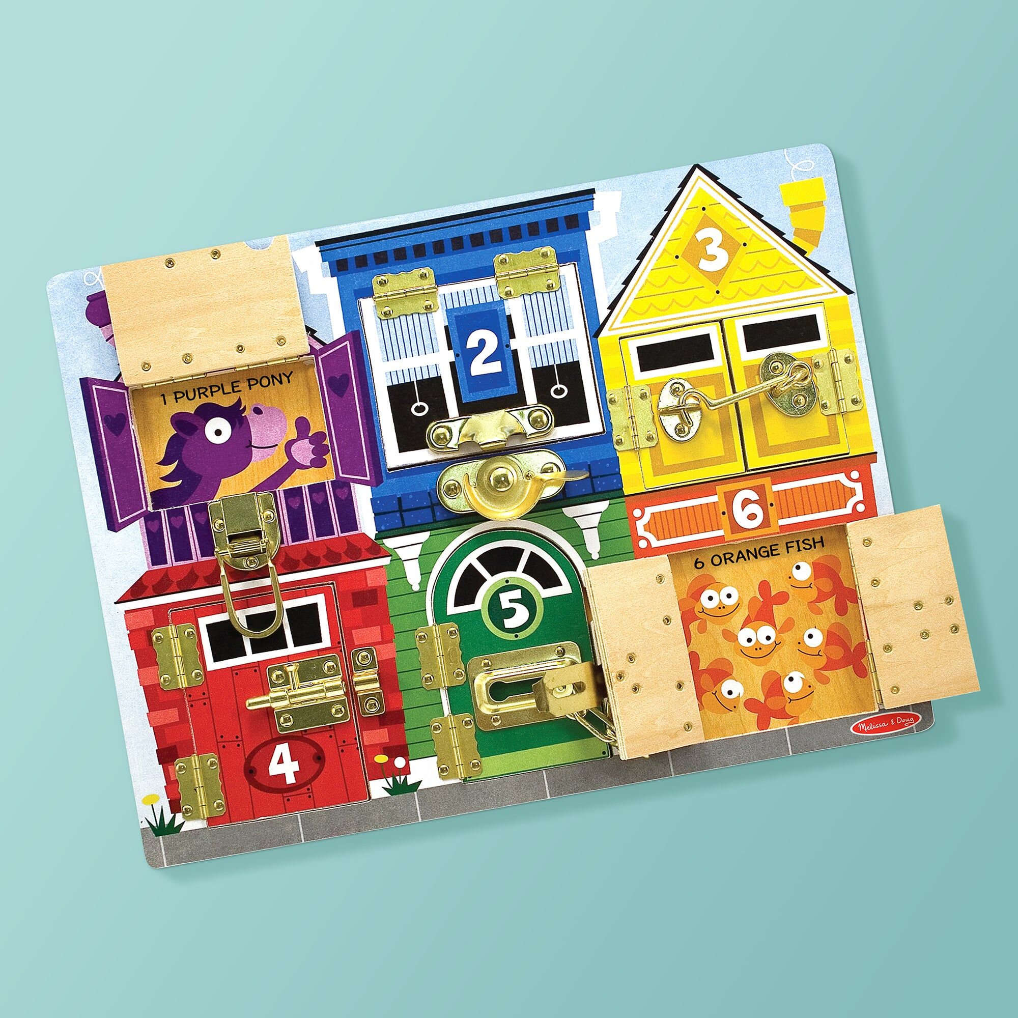 Melissa & Doug Wooden Latches Board Activity Toy for Preschoolers - Develops Fine Motor Skills and Problem-Solving Abilities - Baby & Toddler Toy